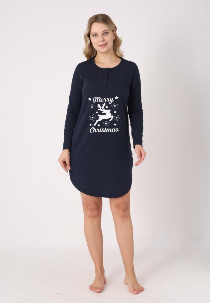 Camasa de noapte Craciun,Imprimeu Ren,En-gros